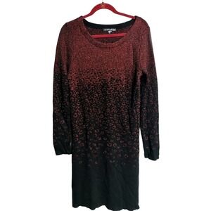 United States Sweaters woman LG sweater dress red metallic glitter & black ombre